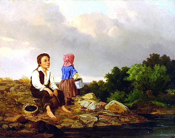 Carl Ludwig Brandt The Berry Pickers Sweden oil painting art